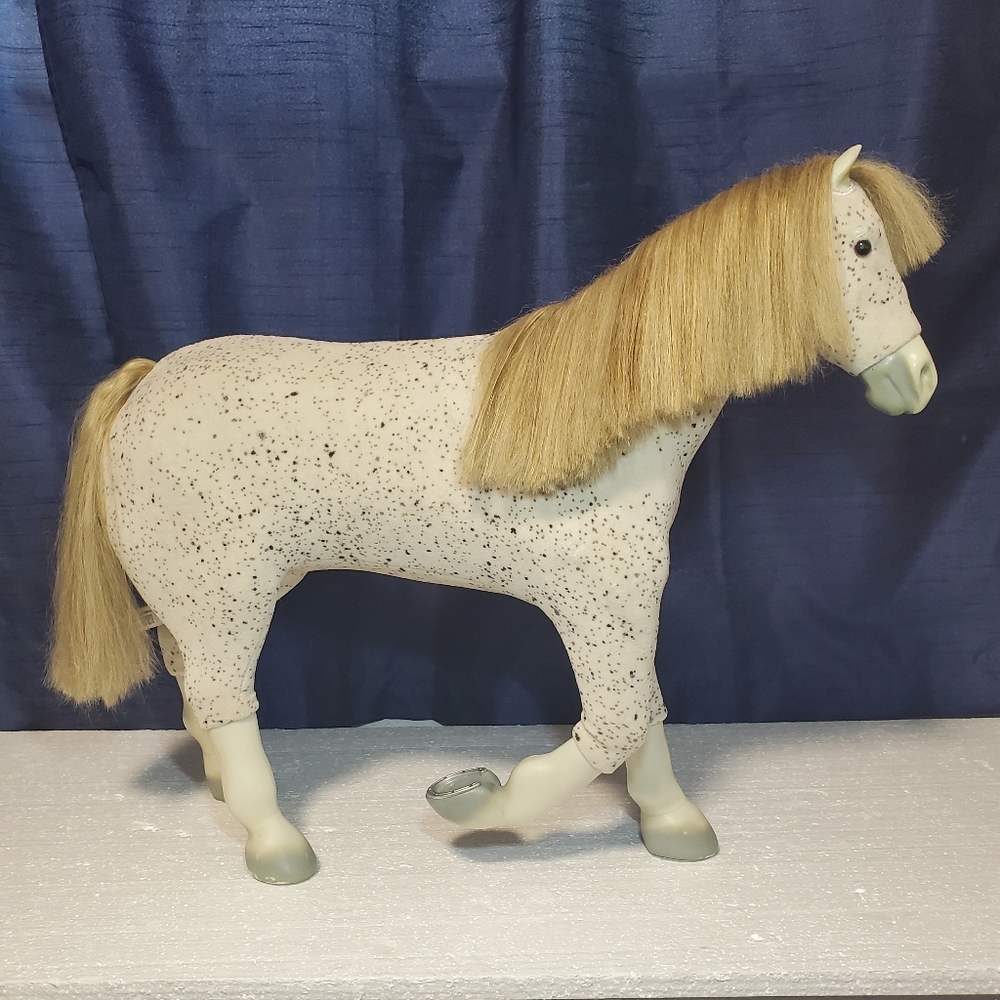 American Girl Doll Saiges Horse White Black Spots Horse Picasso Retired  2013